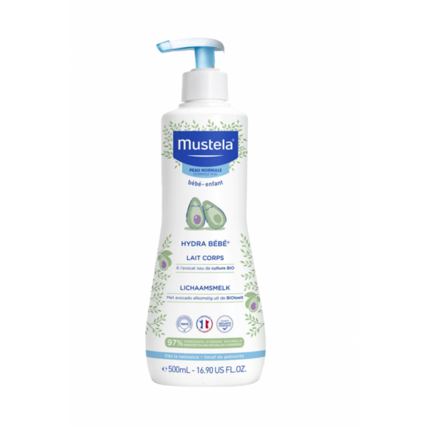 MUSTELA Lait de corps Hydra Bébé à l’avocat Bio 500ml